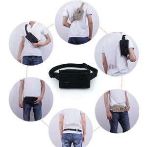 Men Women Fashion Nylon 4 Pocket Waterproof Waist Packs, Durable