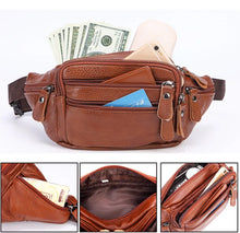 Load image into Gallery viewer, Fashion Men Genuine Leather Fanny Bag for Phone, wallet, keys, etc.