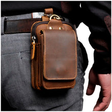 Load image into Gallery viewer, Fashion Quality Leather 6&quot; Phone Pouch Drop Belt Bag