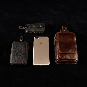 Fashion Quality Leather 6" Phone Pouch Drop Belt Bag