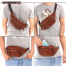 Load image into Gallery viewer, Fashion Men Genuine Leather Fanny Bag for Phone, wallet, keys, etc.