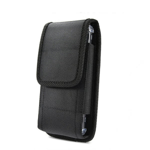 Portable Solid Black Phone Pouch Fanny Pack w/Belt Clip Without Carabiner