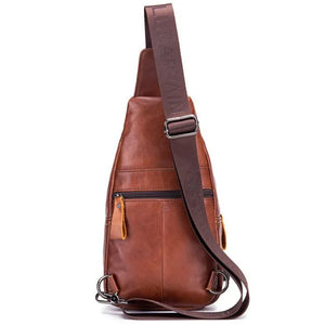 2023 NEW Men's 100% Cowhide Leather Casual Fashion Travel Shoulder Bag Daypack; USB Charging