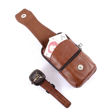 Load image into Gallery viewer, Men&#39;s Leather Large Mobile Phone Belt Bag