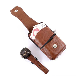 Men's Leather Large Mobile Phone Belt Bag