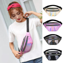 Load image into Gallery viewer, Unisex PU Leather Holographic Belt/Waist Bag