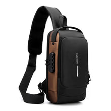 Load image into Gallery viewer, Waterproof USB Crossbody Password Lock Anti-theft Multifunction Travel Messenger Pack