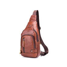 Load image into Gallery viewer, 2023 NEW Men&#39;s 100% Cowhide Leather Casual Fashion Travel Shoulder Bag Daypack; USB Charging