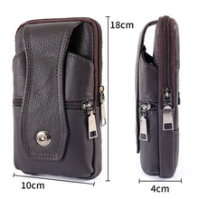 Load image into Gallery viewer, Men&#39;s Leather Large Mobile Phone Belt Bag