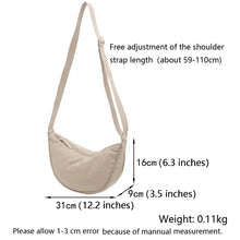 Load image into Gallery viewer, Women&#39;s Nylon Hobos Large Capacity, Half Moon Shoulder Bag