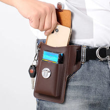 Load image into Gallery viewer, Fashion Leather Men&#39;s Phone Pouch Waist Bag; Multifunctional, Water Proof