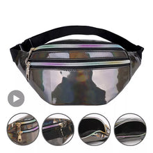 Load image into Gallery viewer, Unisex PU Leather Holographic Belt/Waist Bag