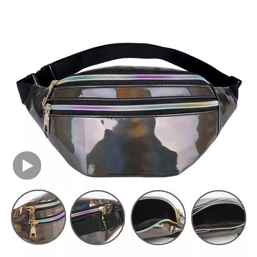 Unisex PU Leather Holographic Belt/Waist Bag