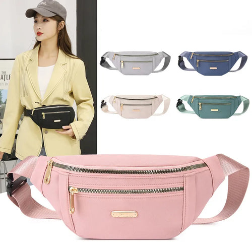 Women Oxford Leisure, All-match Fashion Color Portable Waist Bag