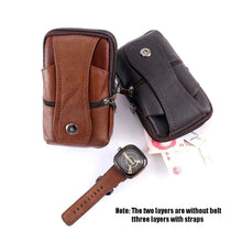 Load image into Gallery viewer, Men&#39;s Leather Large Mobile Phone Belt Bag