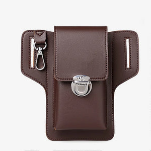 Fashion Leather Men's Phone Pouch Waist Bag; Multifunctional, Water Proof