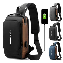 Load image into Gallery viewer, Waterproof USB Crossbody Password Lock Anti-theft Multifunction Travel Messenger Pack