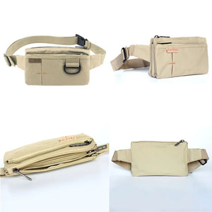 Men Women Fashion Nylon 4 Pocket Waterproof Waist Packs, Durable