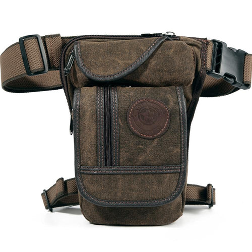 Canvas/Nylon Men's Leg Drop Motorcycle Thigh Fanny Bag