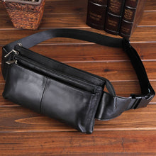 Load image into Gallery viewer, Leather waist/shoulder travel bag for men