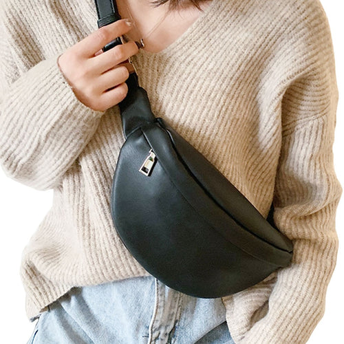 Casual Women's Fashion Leather Waist/Chest Bag