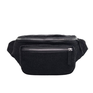 Corduroy Zipper Sport Fanny Pack