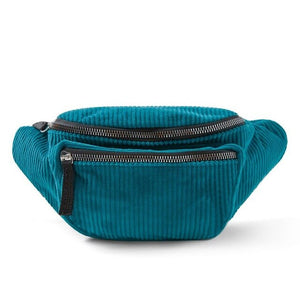 Corduroy Zipper Sport Fanny Pack