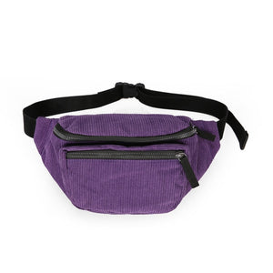 Corduroy Zipper Sport Fanny Pack