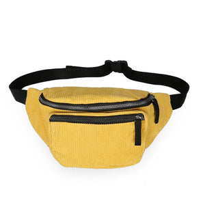 Corduroy Zipper Sport Fanny Pack