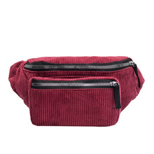 Load image into Gallery viewer, Corduroy Zipper Sport Fanny Pack