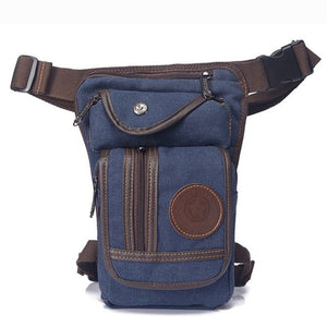 High Quality Men's Canvas Motorcycle, Multi-purpose Messenger Drop Leg Bag