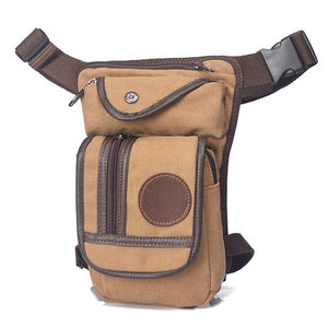 High Quality Men's Canvas Motorcycle, Multi-purpose Messenger Drop Leg Bag