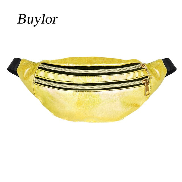 Women's Laser Belt Bag - Holographic Fanny Pack