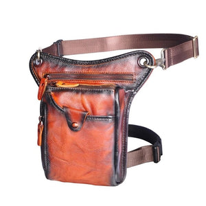 Genuine Leather Men's Designer Casual Brown Shoulder/Waist Bag