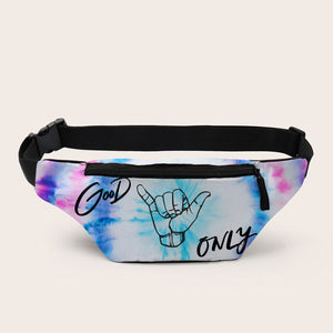 Cute Dinosaur Printed Fanny Pack With Zipper For Girls