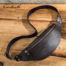 Load image into Gallery viewer, CONTACT&#39;S 100% Crazy Horse Leather Waist/Fanny Pack For Men