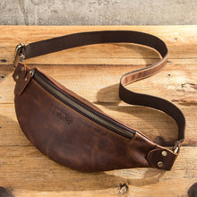 Load image into Gallery viewer, CONTACT&#39;S 100% Crazy Horse Leather Waist/Fanny Pack For Men