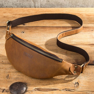 CONTACT'S 100% Crazy Horse Leather Waist/Fanny Pack For Men