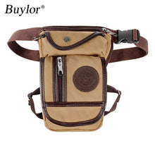 Load image into Gallery viewer, Buylor Drop Leg Vintage Motor Cycle Messenger Canvas/Nylon Riding Waist Pack