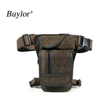 Load image into Gallery viewer, Buylor Drop Leg Vintage Motor Cycle Messenger Canvas/Nylon Riding Waist Pack