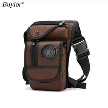 Load image into Gallery viewer, Buylor Drop Leg Vintage Motor Cycle Messenger Canvas/Nylon Riding Waist Pack