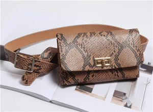 KAFVNIE Fashion Belt Bags Vintage PU Leather Lady Fanny Pack.