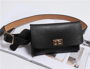 KAFVNIE Fashion Belt Bags Vintage PU Leather Lady Fanny Pack.