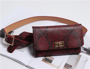 KAFVNIE Fashion Belt Bags Vintage PU Leather Lady Fanny Pack.