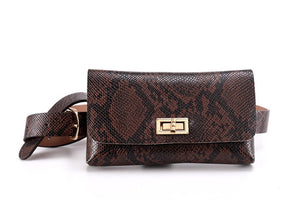 KAFVNIE Fashion Belt Bags Vintage PU Leather Lady Fanny Pack.