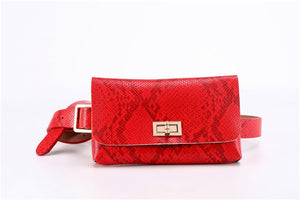 KAFVNIE Fashion Belt Bags Vintage PU Leather Lady Fanny Pack.