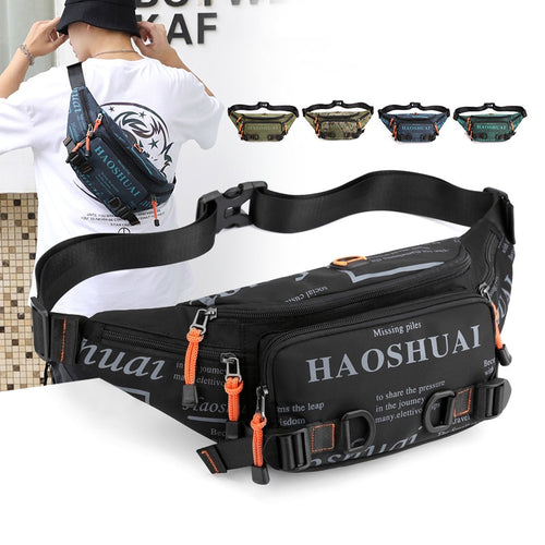 Fashion Letter Casual Nylon Waist Bags For Men