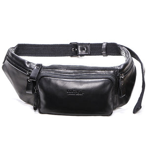 CONTACT'S Leather Men's New Casual Small Fanny Pack