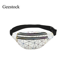 Load image into Gallery viewer, Geestock Holographic Fanny Pack for Women Glitter Fanny Pack - Waterproof Geometric Design