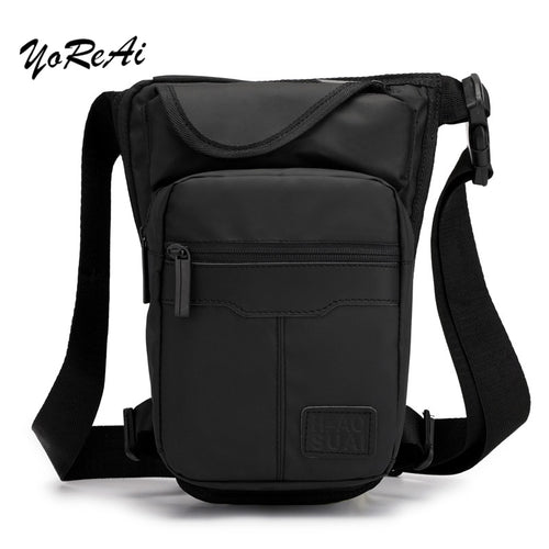 Men Nylon Drop Leg Bag - Tactical Motorcycle Messenger Bags